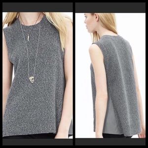 { BANANA REPUBLIC }faux leather panel vest